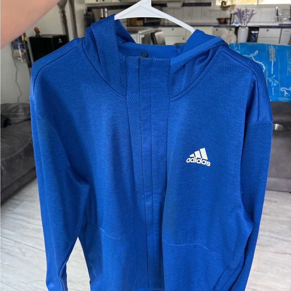 adidas Royal Blue Hooded Zip Jacket with Logo